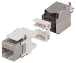 DELTACO Cat6 shielded Keystone jack, LSA/110 termination, plastic, 180