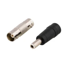 DELTACO coaxial cable with BNC and power, BNC m - m, 2,1mm, 5m, sort