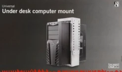 DELTACO computerholder i stål til montering under bord/væg, sølv