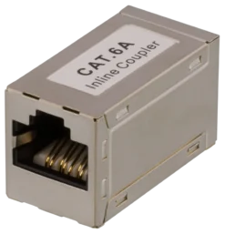DELTACO coupler CAT6a, FTP (shielded), female-female, sølv