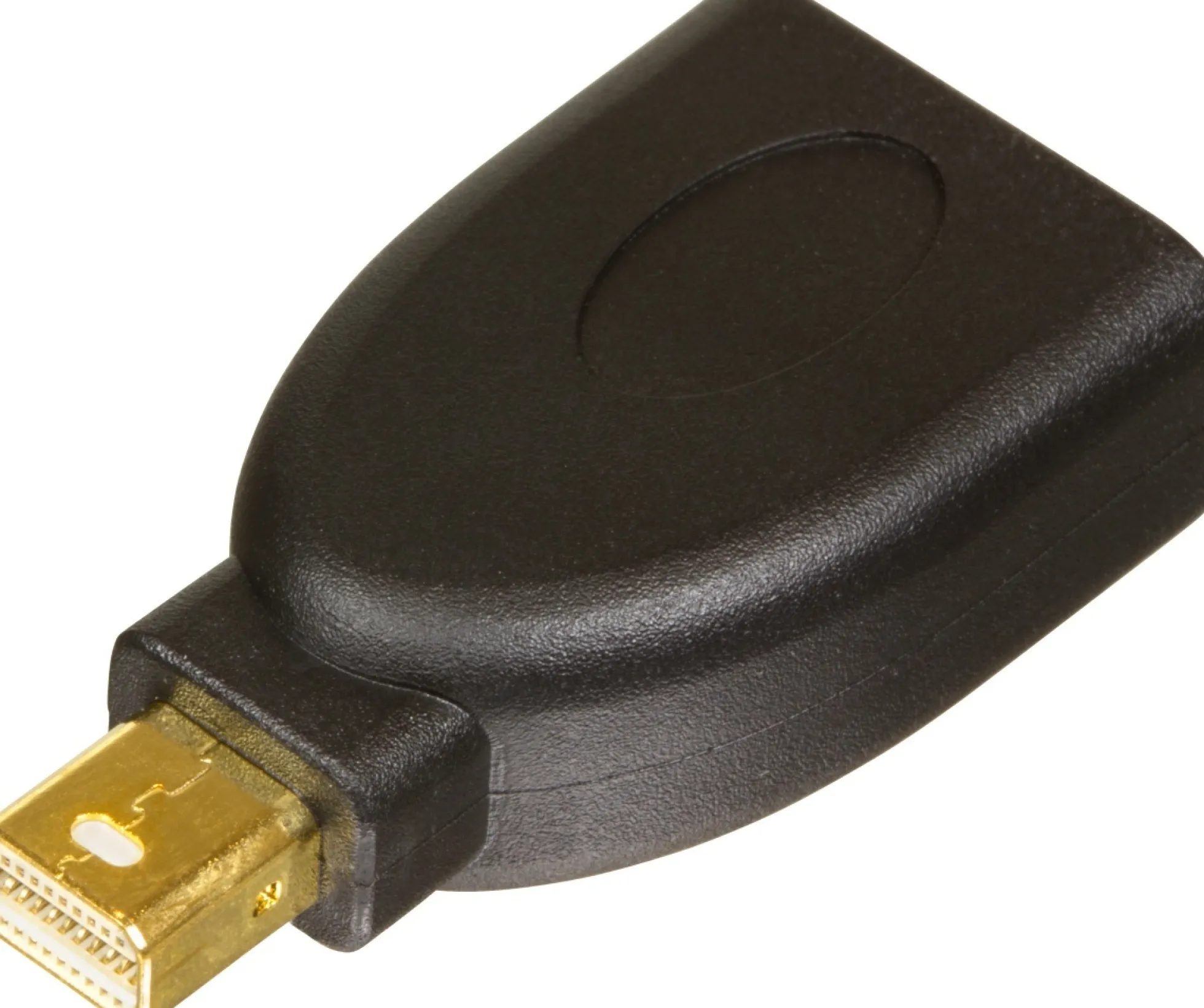 DELTACO DisplayPort-adapter, Mini DisplayPort 20-pin han til DisplayPort 20-pin hun, med lyd, 0,2 meter, sort, understøtter 3840x2160 30Hz