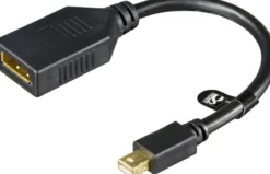 DELTACO DisplayPort-adapter, Mini DisplayPort 20-pin han til DisplayPo