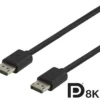 DELTACO DisplayPort kabel, DP 1.4, 7680x4320 i 60Hz, 3m, sort
