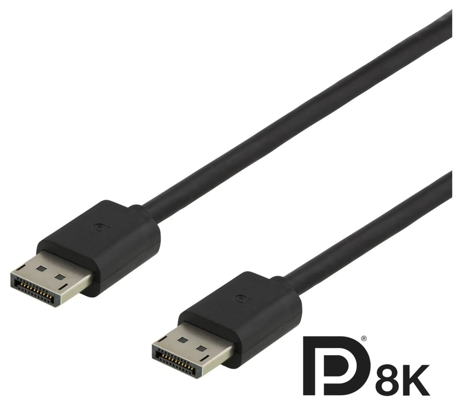 DELTACO DisplayPort kabel, DP 1.4, 7680x4320 i 60Hz, 3m, sort