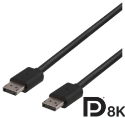 DELTACO DisplayPort kabel, DP 1.4, 7680x4320 i 60Hz, 2m, sort