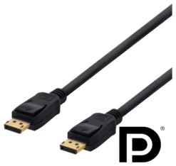 DELTACO DisplayPort kabel, 1m, 4K UHD, DP 1.2, sort