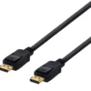 DELTACO DisplayPort kabel, 0,5m, 4K UHD, DP 1.2, sort