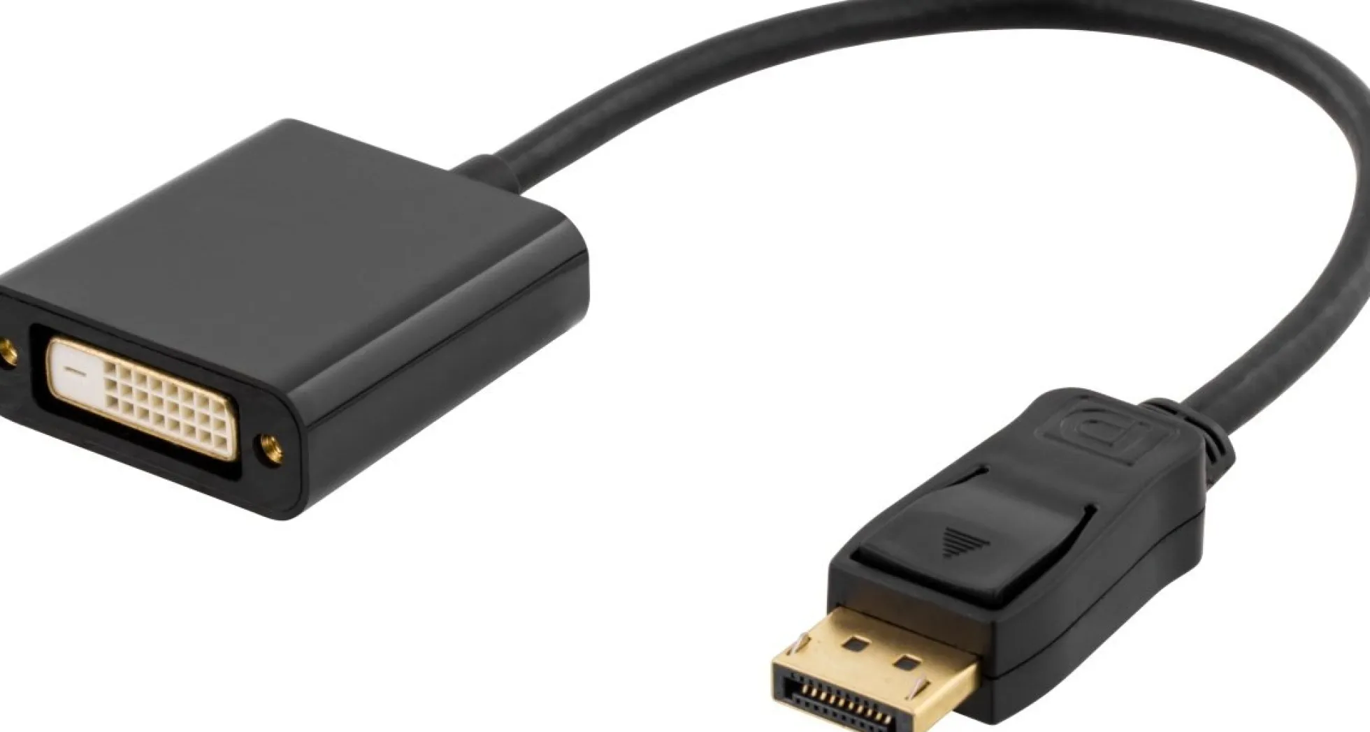 DELTACO DisplayPort til DVI-D Single Link adapter, 20-pin han til 24+1