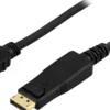 DELTACO DisplayPort til HDMI monitorkabel, 20-pin han-han, 1m, sort