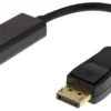 DELTACO DisplayPort til HDMI-adapter, 4K 60Hz, 0.2 m, Sort