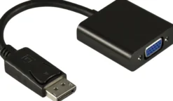 DELTACO DisplayPort til VGA-adapter, Fuld HD i 60Hz, 0.2m, sort