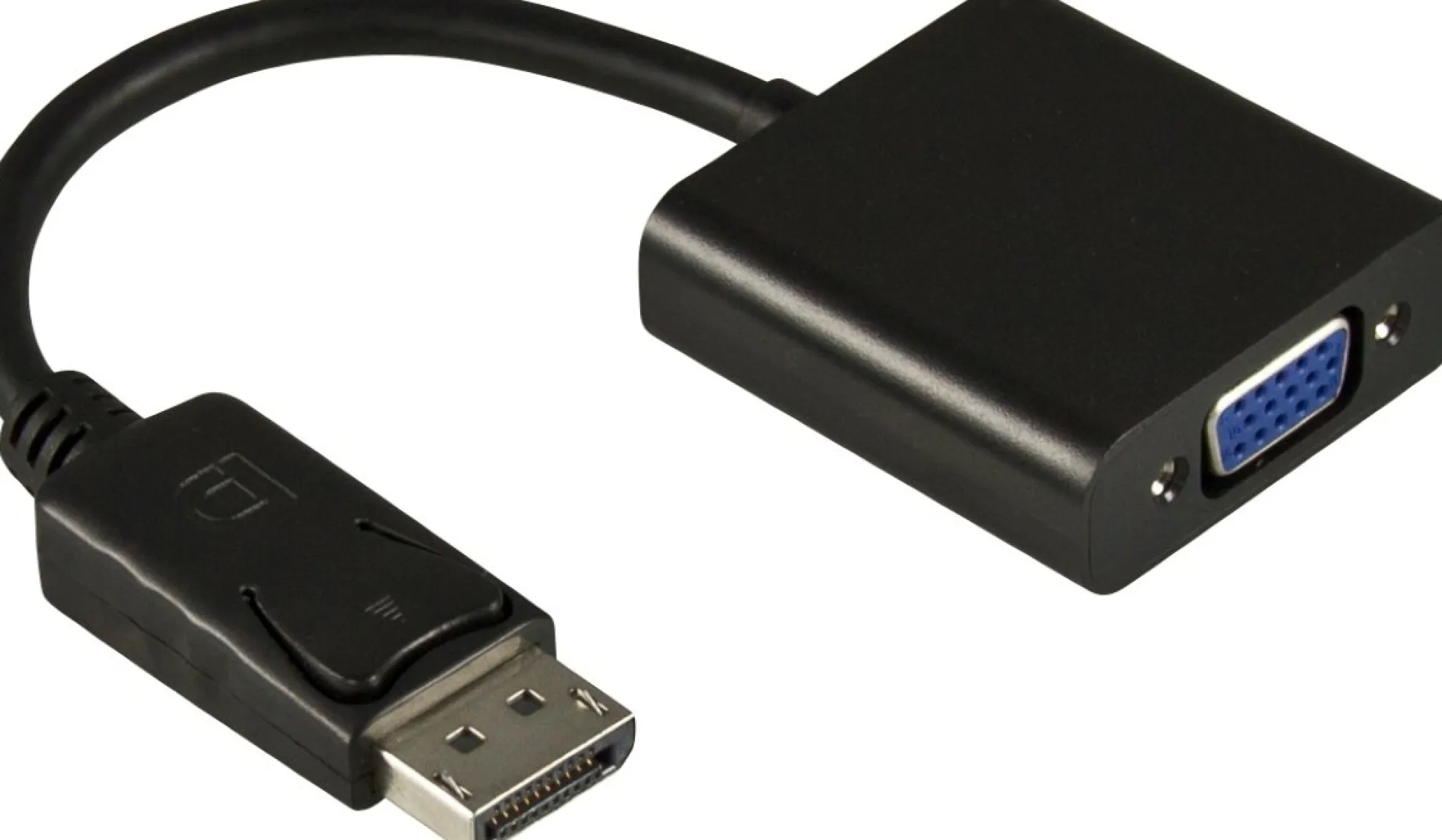 DELTACO DisplayPort til VGA-adapter, Fuld HD i 60Hz, 0.2m, sort