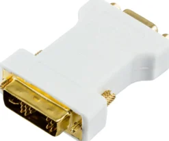 DELTACO DVI adapter analog DVI - analog VGA, han - hun, hvid