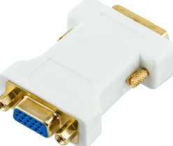 DELTACO DVI adapter analog DVI - analog VGA, han - hun, hvid