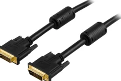 DELTACO, DVI monitorkabel Dual Link, DVI-I han-han 2m, sort