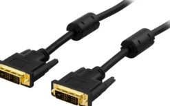 DELTACO, DVI Single Link monitorkabel, DVI-D han-han, 2m, sort