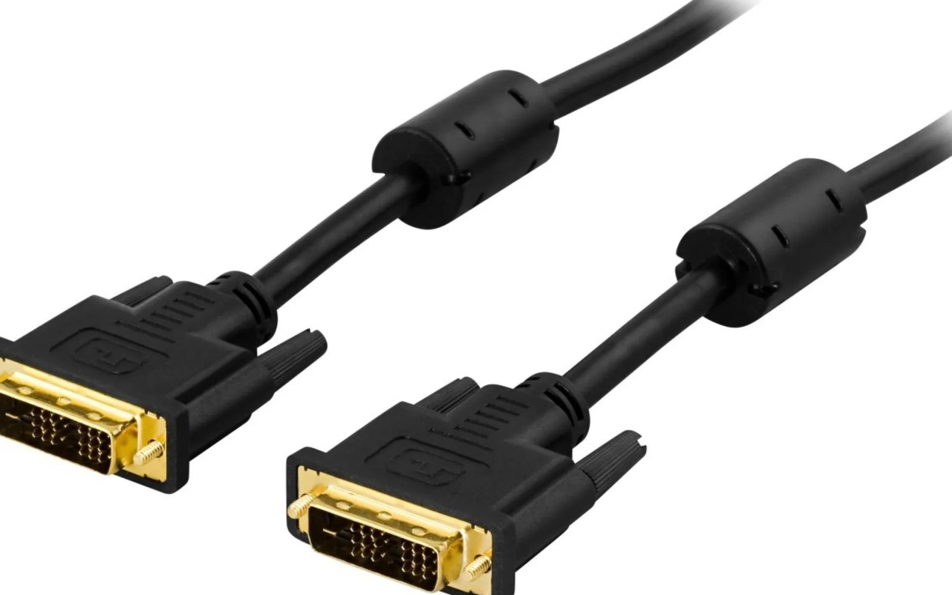 DELTACO, DVI Single Link monitorkabel, DVI-D han-han, 2m, sort