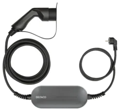 Deltaco E-Charge mormorlader til elbil, kabel Mode2, Schuko, type 2, 10A, 1,5+4M