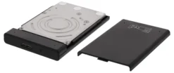 DELTACO ekstern harddisk kabinet, USB 3.0, skydedør, 2,5 "HDD, sort