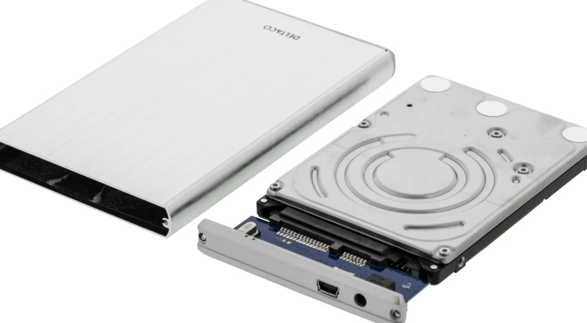 DELTACO eksternt kabinet til 1x2,5" SATA-harddisk, SATA 6Gb/s,
