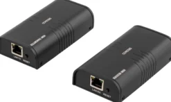 DELTACO Ethernet HDMI-forlænger, op til 120m i 1080P med Cat6, sort