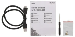 DELTACO Externt M.2 kabinett, USB 3.0, 5 Gbps, sort
