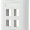 DELTACO flush mount for Keystone, 4 ports, hvid
