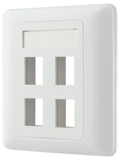 DELTACO flush mount for Keystone, 1 port, dust hatch, hvid