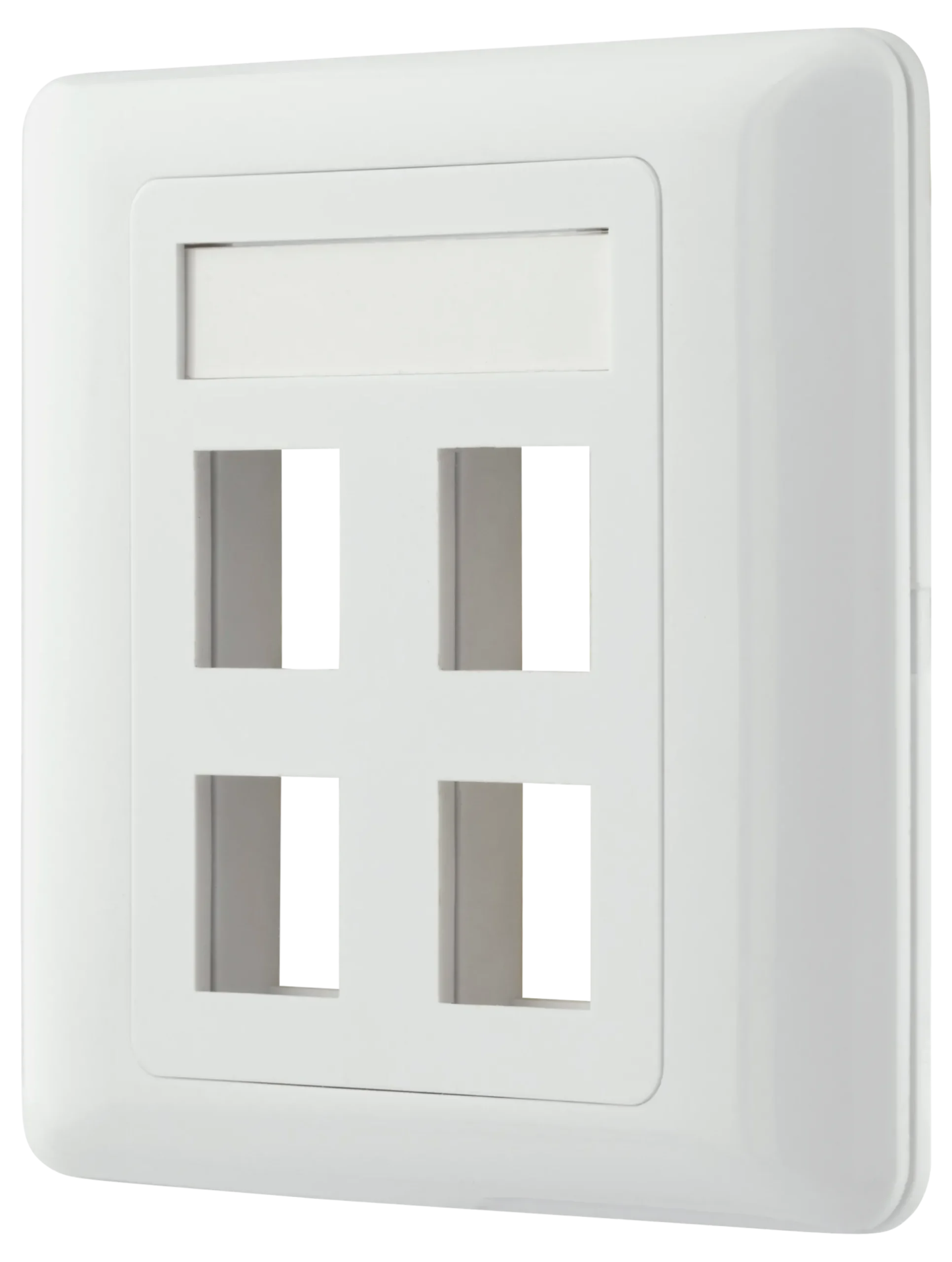 DELTACO flush mount for Keystone, 4 ports, hvid