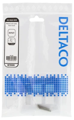 DELTACO flush mount for Keystone, 1 port, dust hatch, hvid