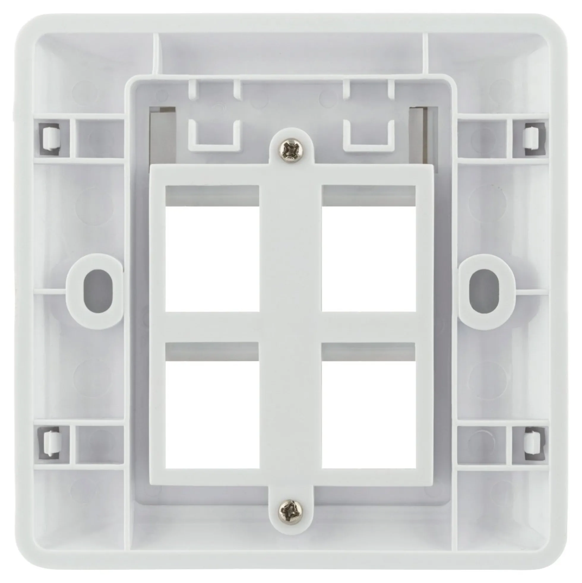 DELTACO flush mount for Keystone, 4 ports, hvid