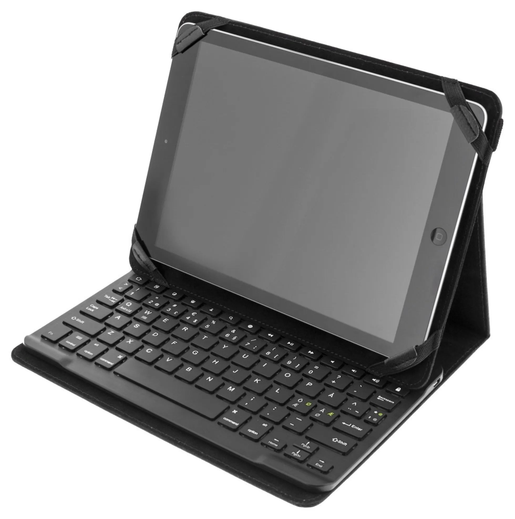 DELTACO Fodral og Bluetooth tastatur til 10" Tablets, sort