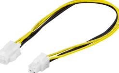 DELTACO Forlængerkabel 4-pin ATX12V (P4) han-hun, 0,3m