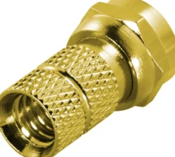 DELTACO F-stik, han, 6,2mm RG59/antennekablel, skruemontering, guldpletteret