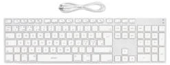 DELTACO fullsize bluetooth keyboard, aluminium, rechargeable battery,