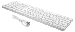 DELTACO fullsize bluetooth keyboard, aluminium, rechargeable battery,