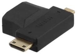 DELTACO HDMI adapter, HDMI FM to mini HDMI M and micro HDMI M