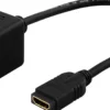 DELTACO HDMI-adapter, 1xHDMI hun til 2xHDMI hun, 19-pin