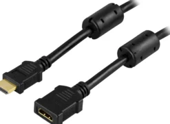 DELTACO HDMI 1.3 forlængerkabel, HDMI Type A han - hun, 2m, sort
