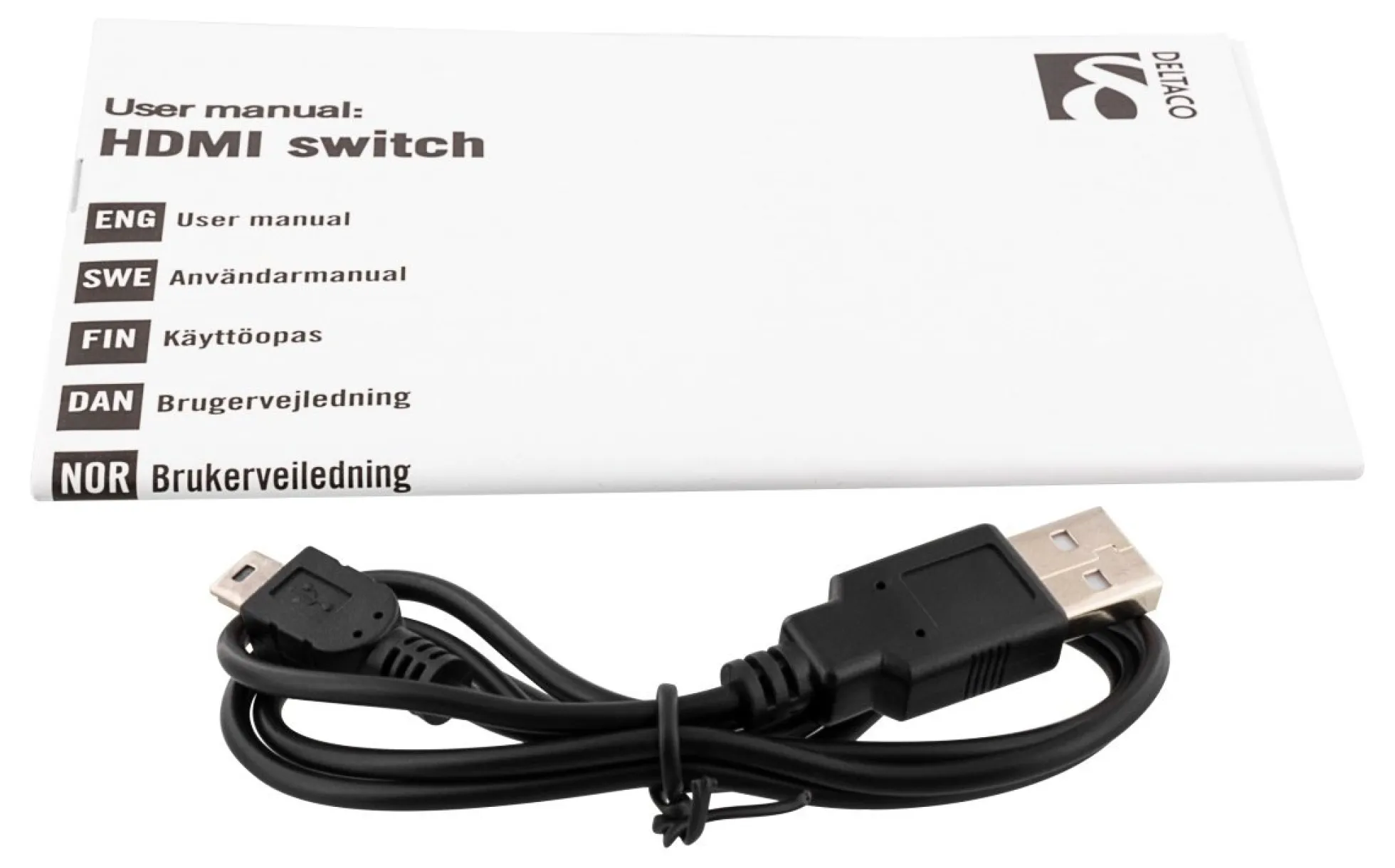 DELTACO HDMI Switch , 3 inputs to 1 output, 4K in 60Hz, 7.1, sort