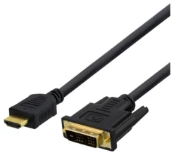 DELTACO HDMI til DVI kabel, 2m, Full HD, sort
