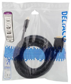 DELTACO HDMI til DVI kabel, 5m, Full HD, sort