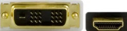 DELTACO HDMI til DVI kabel, 19-pin-DVI- D Single Link, 0,5m, sort/hvid
