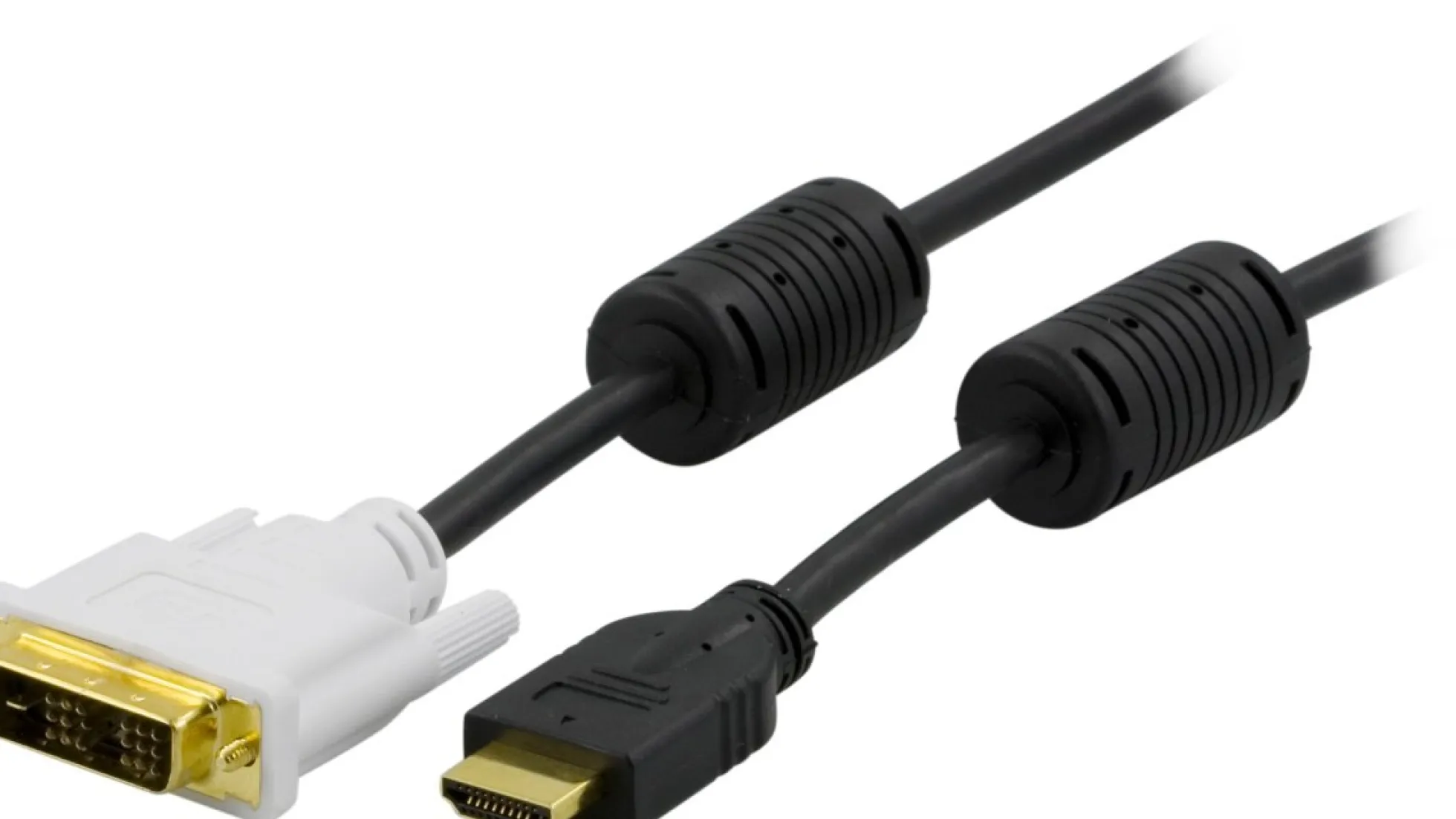 DELTACO HDMI til DVI kabel, 19-pin-DVI- D Single Link, 3m, sort/hvid
