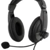 DELTACO Headset, 40mm element, 1x4-pin 3.5mm connector, sort