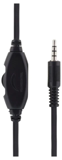 DELTACO Headset, 40mm element, 1x4-pin 3.5mm connector, sort