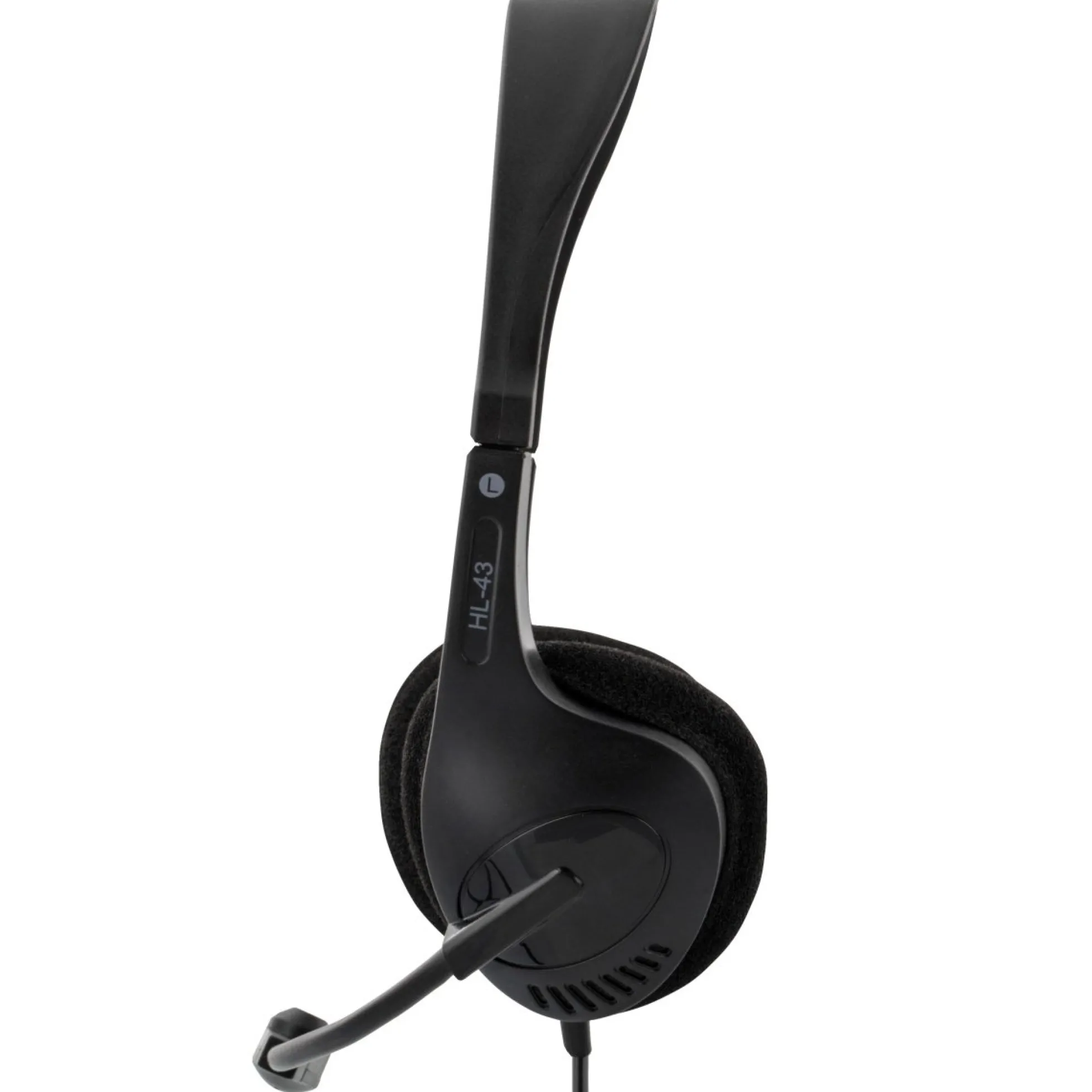 DELTACO headset, volumenkontrol på kablet, 2 x 3,5 mm, 2,5 m kabel