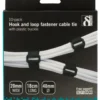 DELTACO Hook and loop fastener cable ties , 20x180mm, 10-pack, sort