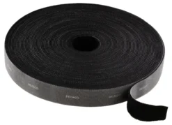 DELTACO Hook and loop fastener cable ties, width 20mm, 5m, sort