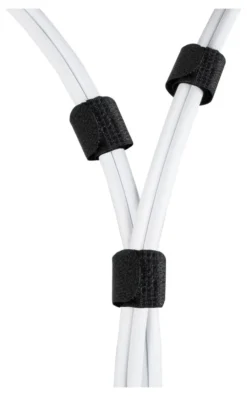 DELTACO Hook and loop fastener cable ties, width 9mm, 10m, sort